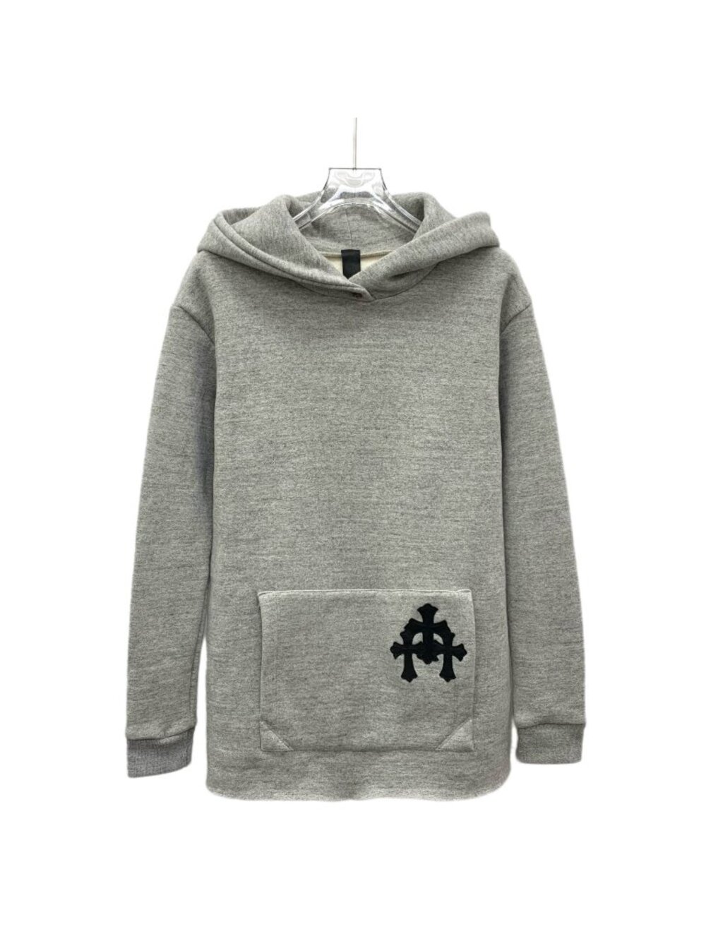 Chrome Hearts Grey Cross Logo Hooded Sweatshirt